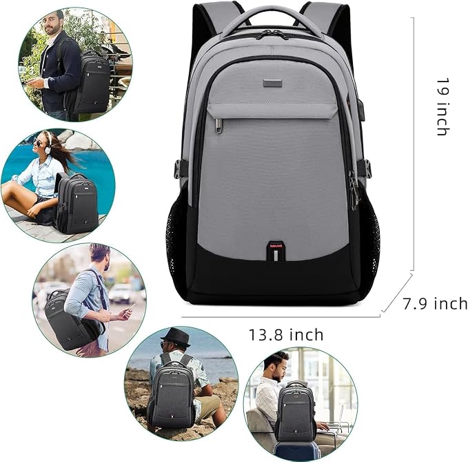 DUSLANG 17 Inch Travel Laptop Backpack Water Resistant College Backpack - Image 7