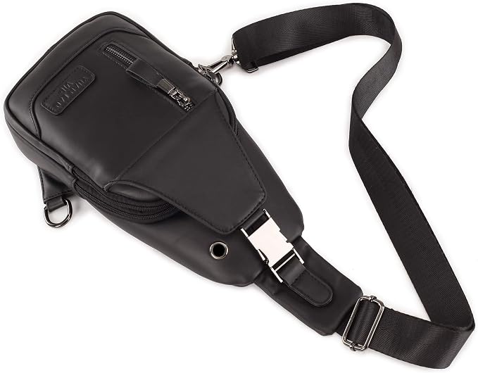 Hebetag Leather Sling Bag Hiking Daypack - Image 4