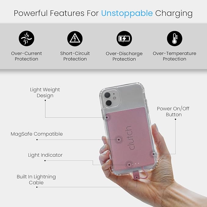 Clutch Pro – World's Thinnest iPhone Charger – Portable Power Bank 5000mAh – - Image 4