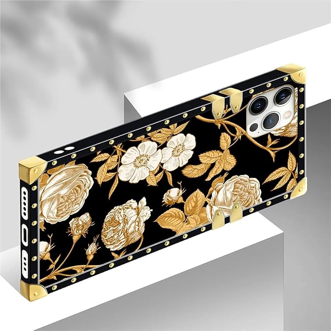 Compatible with iPhone 12 Pro Max Case, Blooming Rose Golden Flower Luxury - Image 4