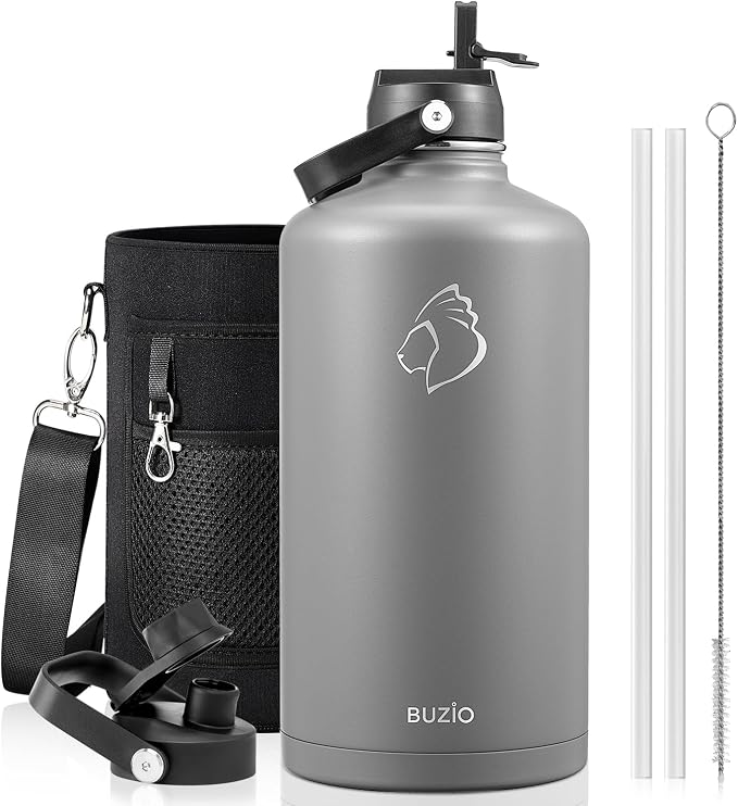 BUZIO Gallon Water Bottle Insulated, 128 oz Large Water Jug Vacuum Stainless by BUZIO