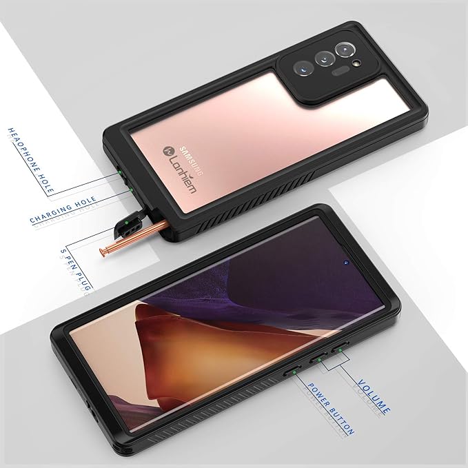 Lanhiem Galaxy Note 20 Ultra Case, IP68 Waterproof Dustproof Shockproof Case - Image 5