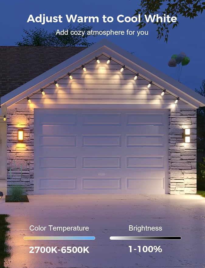 XMCOSY+ 96FT Smart Outdoor String Lights - Image 4