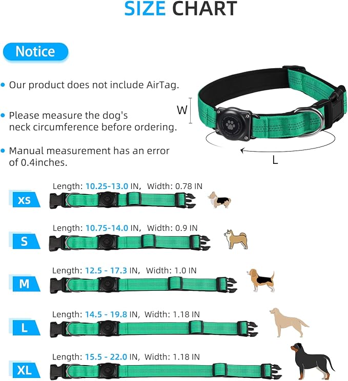 Upgraded AirTag Dog Collar, IP68 Waterproof Air Tag Dog Collar Holder, - Image 6