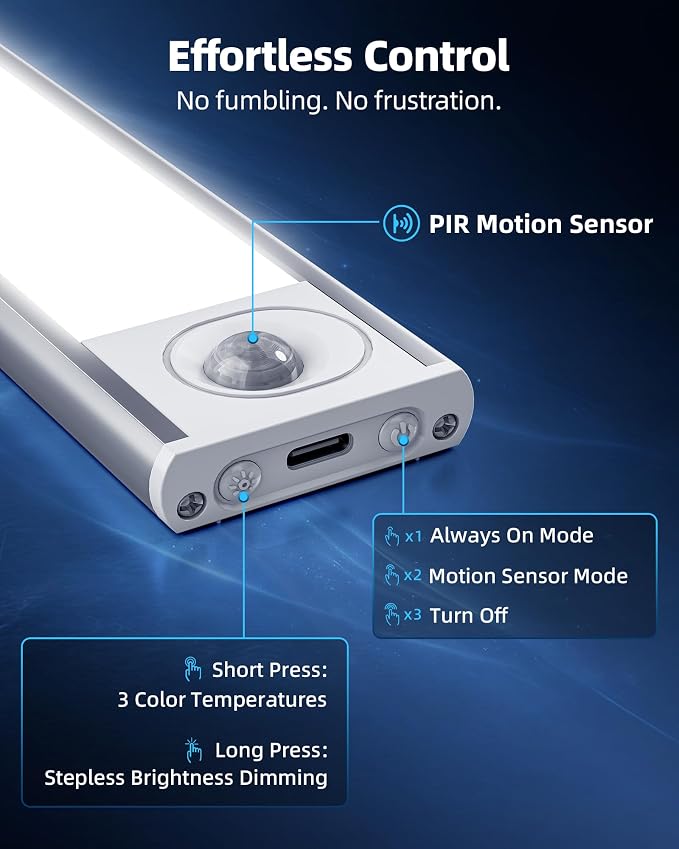 Under Cabinet Lighting, 12inch Rechargeable Motion Sensor Light Indoor - Image 7