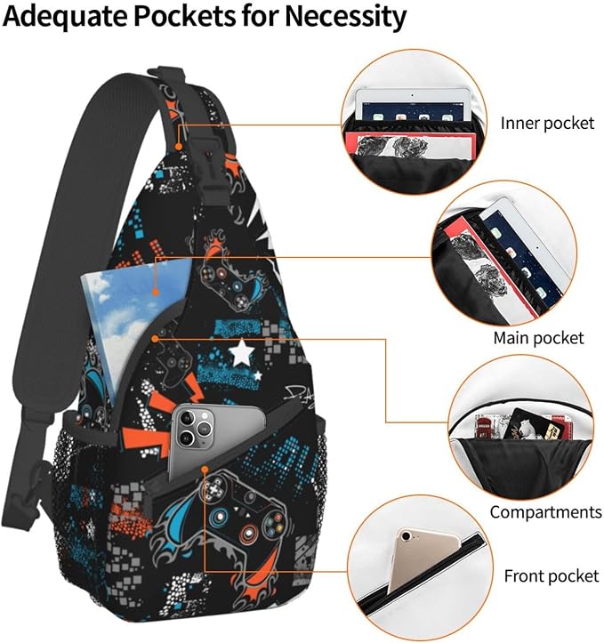 Sling Backpack For Men Hiking Daypack Crossbody Shoulder Bag Travel Chest Pack - Image 6