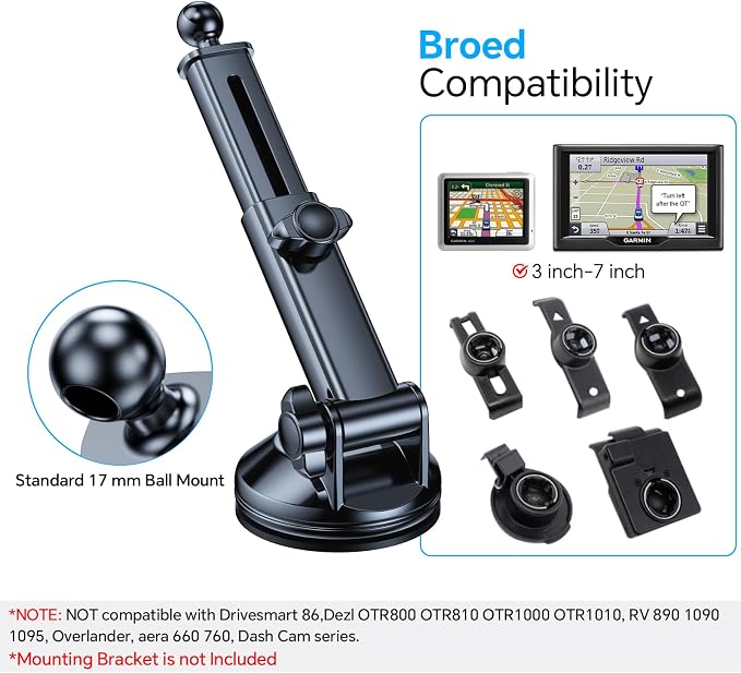 GPS Suction Cup Mount for Garmin GPS Mount【Strong suction】Replacement GPS Dash - Image 3