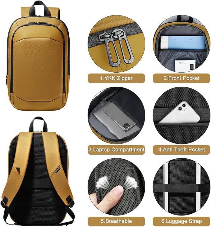 hk Business Backpack for Men 17 Inch, Slim & Expandable Waterproof Travel - Image 8
