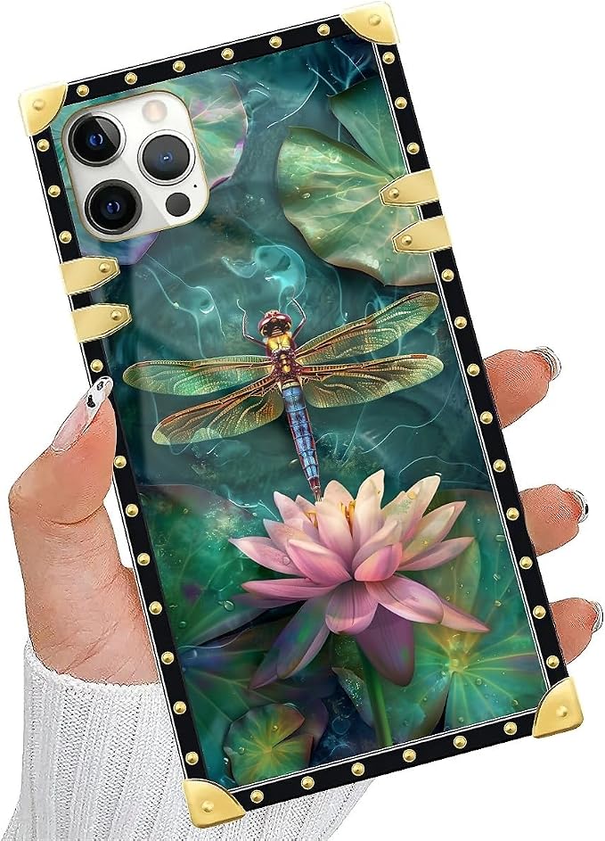 Compatible with iPhone 11 Pro Max Case, Colourful Dragonfly Pink Lily Pads - Image 5