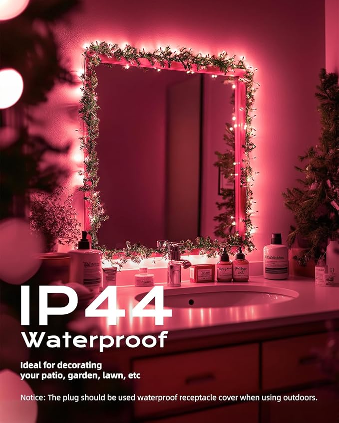 Brightown Pink Mini String Lights, 100-Count 26.5ft Incandescent Bulb - Image 5