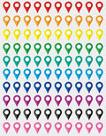 0.375x0.6 inch 100 PCS Map Location Position Stickers by Poskornwel
