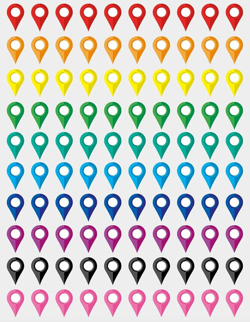 0.375x0.6 inch 100 PCS Map Location Position Stickers by Poskornwel
