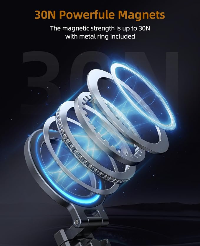 Magnetic Phone Tripod, 360°Rotating Adjustable Travel Tripod Mount, Foldable - Image 7