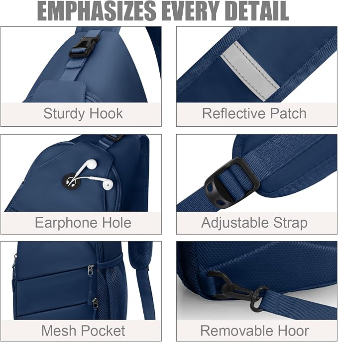 Pritent Crossbody Bags for Women Men Trendy Sling Bag Backpack Casual Chest Bag - Image 5