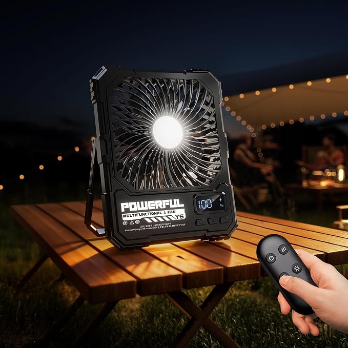 yAyusi 20000mAh Battery Powered Portable Travel Fan, Ultra-Slim 8Inch - Image 7