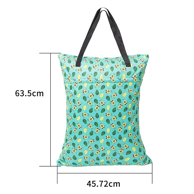 ALVABABY 2 Pack Large Wet Dry Bag Waterproof Hanging Cloth Diaper - Image 4