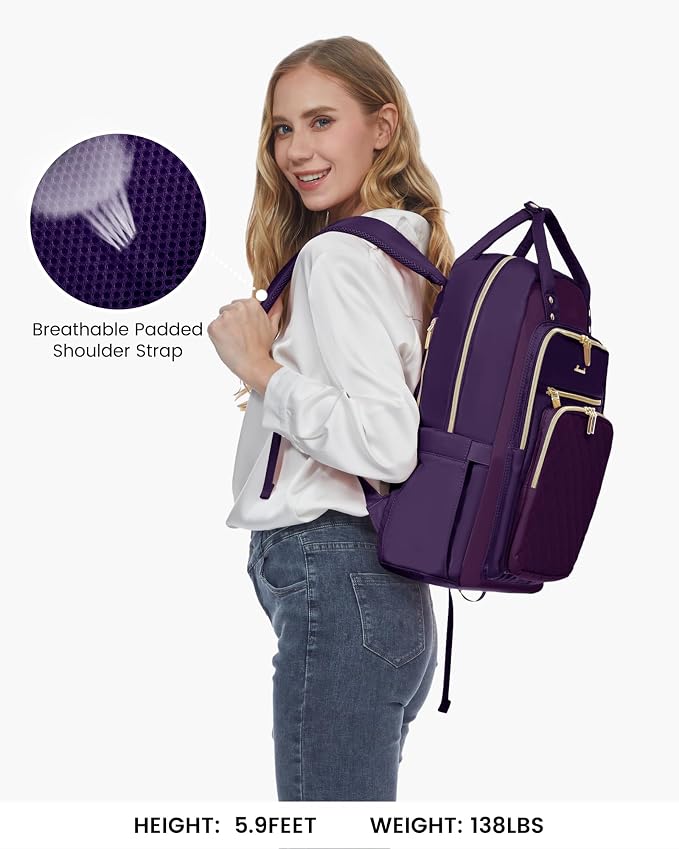 LOVEVOOK Laptop Backpack Purse for Women, 15.6" Laptop Bag for Travel - Image 6