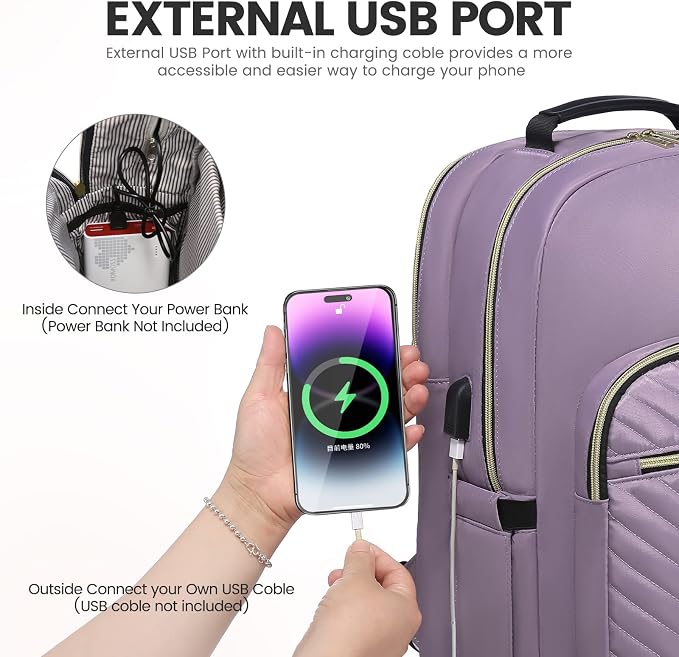 LOVEVOOK Laptop Backpack for Women 17.3 inch, Cute Womens Travel Backpack Purse - Image 5