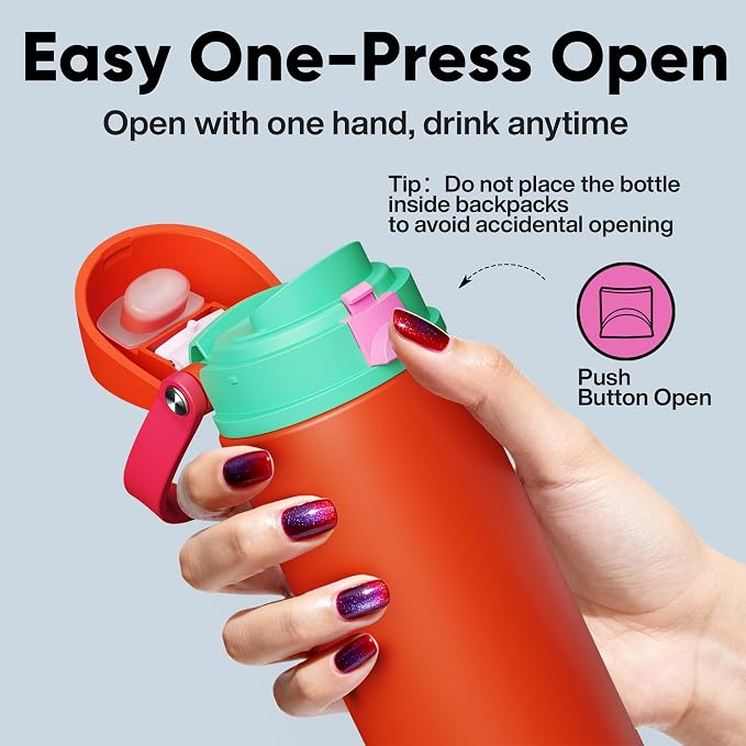 Insulated Water Bottle with Straw - Image 5
