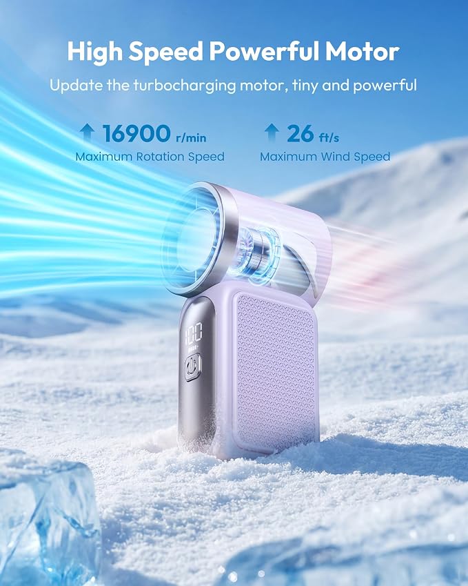 Gaiatop Portable Handheld Mini Fan, 6 Speeds 16900 RPM High Velocity Personal - Image 3