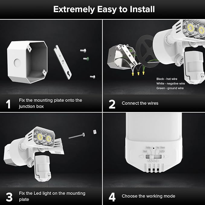 SANSI 18W 1800LM LED Motion Sensor Outdoor Lights, Energy Saving Security Light - Image 7
