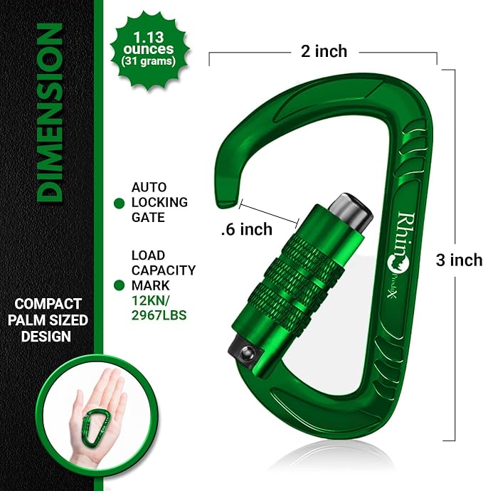 Rhino Produxs 12kN Heavy Duty Carabiner Clips, - Image 2