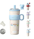 21oz Cute Bear Car Cup with Straw & Cap, Leak-Proof Portable Mug with Tea by Unknown
