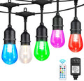 Auroraworld 48FT RGB Outdoor String Lights, Dimmable Color Changing Waterproof by Auroraworld