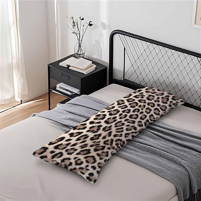 Body Pillowcases with Zipper Leopard Print Cozy Body Pillow Covers Cushion - Image 7