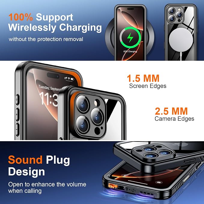 SPIDERCASE for iPhone 16 Pro Max Case Waterproof, Built-in Screen & Camera - Image 5