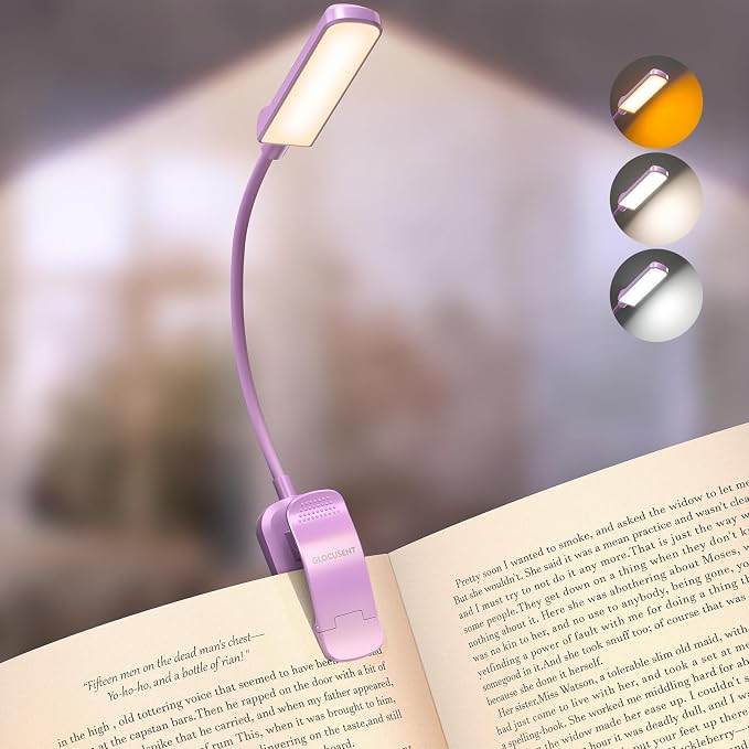 Glocusent 13 LEDs Book Lights for Reading at Night, 120 Hrs Runtime by GLOCUSENT