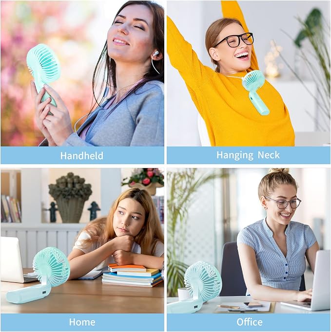 Peiyuu Portable Fan, 4000mAh USB Rechargeable, 180° Foldable Mini Desk Fan - Image 7