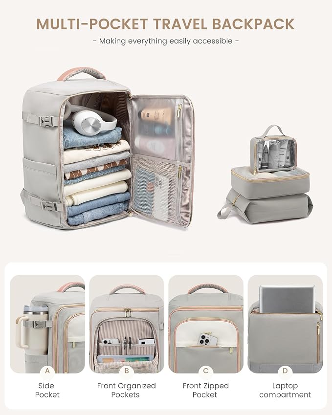 LOVEVOOK Travel Backpack for Women/Men, Personal Item Bag - Image 3