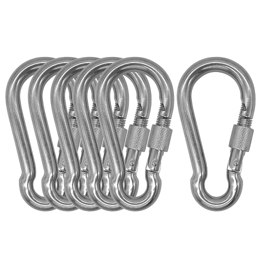 304 Stainless Steel Carabiners -2.36 inch Heavy Duty, Durable & Rust-Free Clips by Outmate