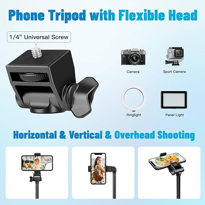 Victiv Phone Tripod, Sturdy & Stable, Adjustable Camera Stand & Selfie Stick - Image 3