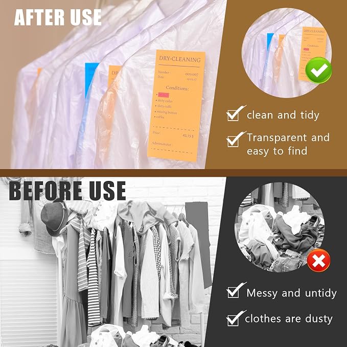 30 Pcs Clear Garment Cover 47 Inch Plastic Garment Bags - Image 4