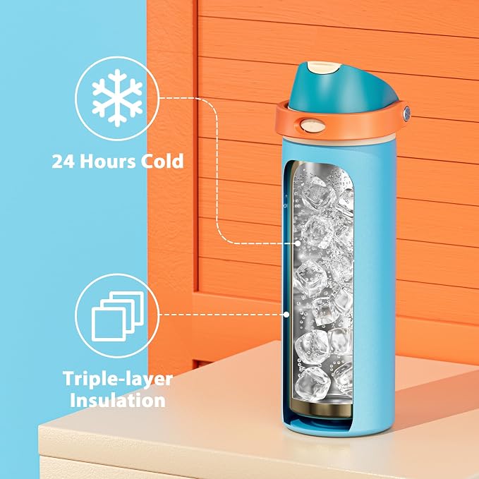 24 oz Insulated Water Bottle for Men: Meoky Stainless Steel Water Bottle - Image 4