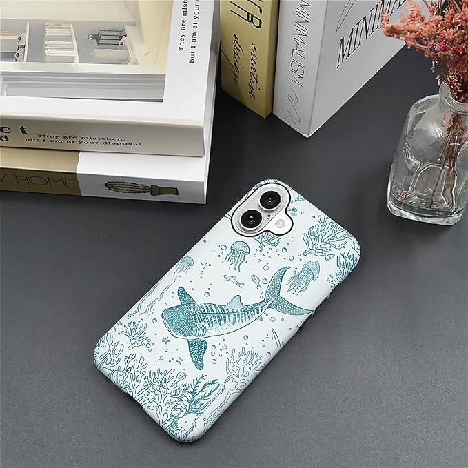 for iPhone 16 Plus Case, HH2 Ocean Whale Shark Hybrid 2 Layer Hard Shell - Image 5