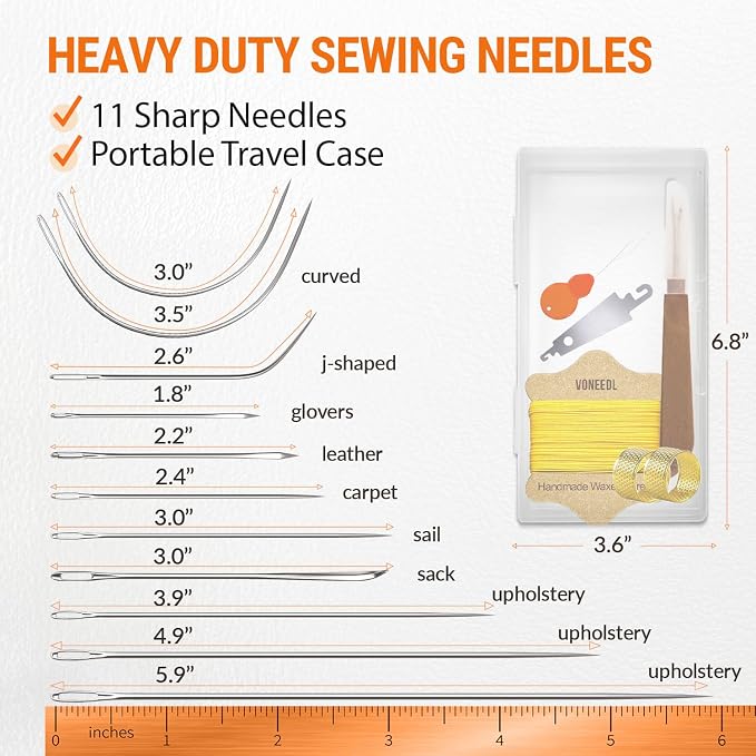 Upholstery Repair Kit: Waxed Sewing Thread & Heavy Duty Needles - Image 4