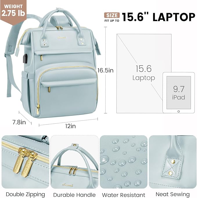 LOVEVOOK Leather Laptop Backpack - Image 4