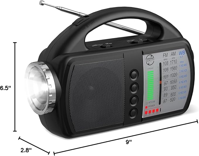 AM FM NOAA Weather Radio, Portable Emergency Radio - Image 8
