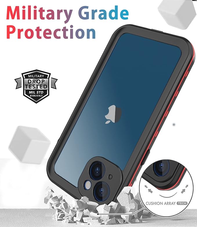 for iPhone 13 Case Waterproof Shockproof Dustproof Full-Body Sturdy - Image 5