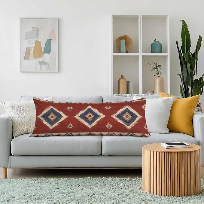 Decorative Body Pillow Covers 20x54inch Ethnic Red, Southwest Native American - Image 2