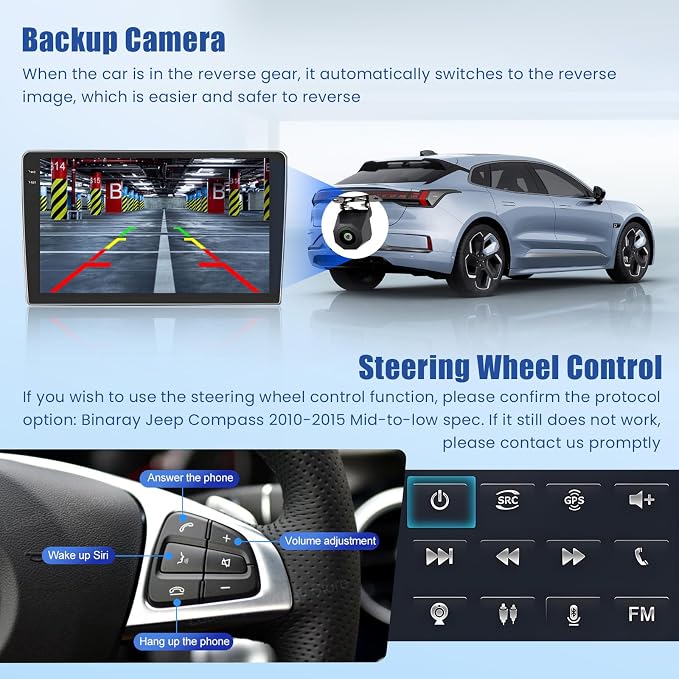 Inefala Android 15 Car Radio for Jeep Compass Patriot 2010-2016 Car Stereo - Image 7