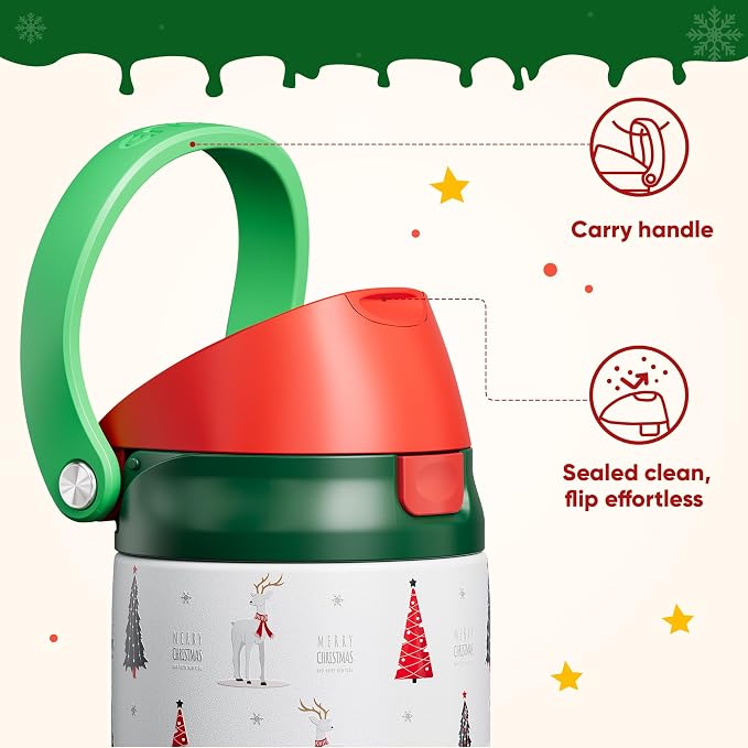 ENCOOL Christmas SwiftSip Insulated Water Bottle - Image 5