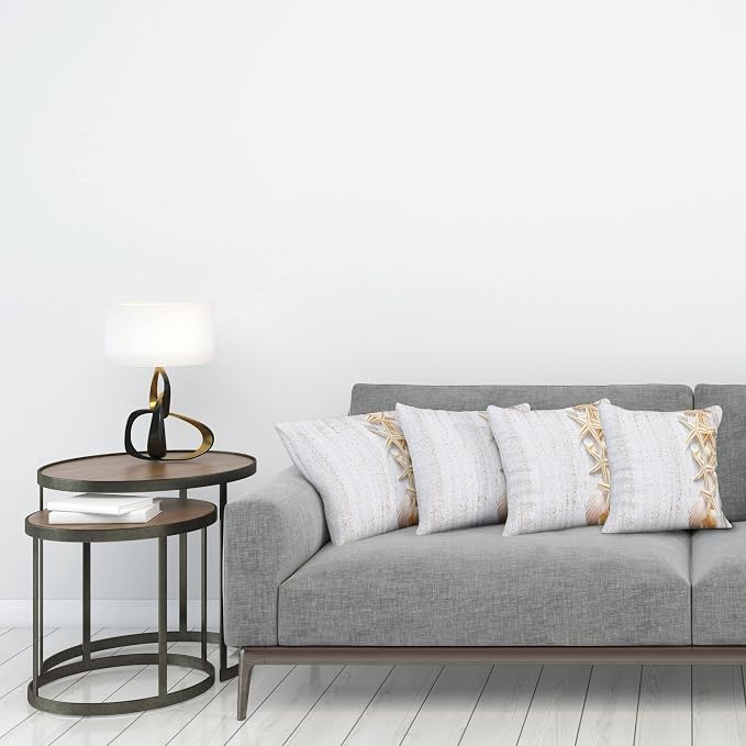Ambesonne Seashells Throw Pillow Cushion Case Pack of 4, Starfish Marine in - Image 3