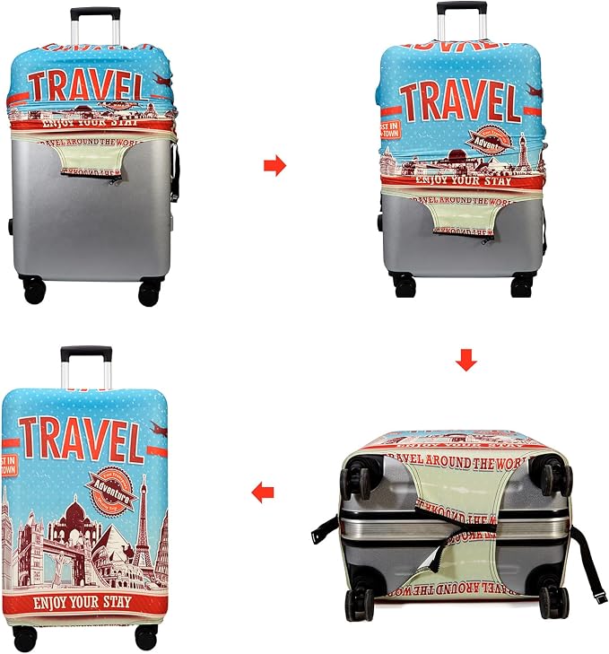WUJIAONIAO Travel Luggage Cover Baggage Suitcase Cover Protector Skins 18-32 - Image 4