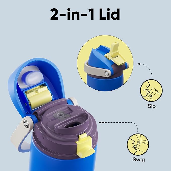 Insulated Water Bottle with Straw - Image 3
