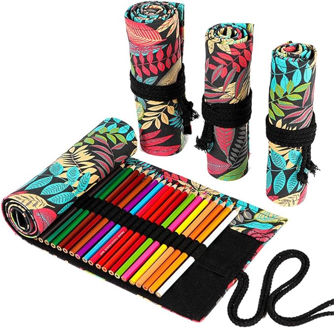 Funny live 24/36/48/72 Slots Colored Pencil Wrap Roll up Pen Holder Case by Funny+live