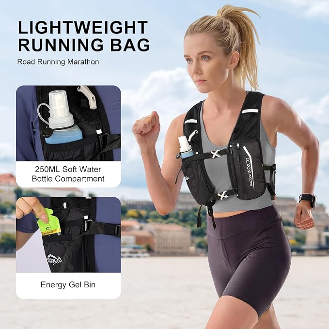 INOXTO Running Hydration Vest Backpack, Lightweight Insulated Pack - Image 3